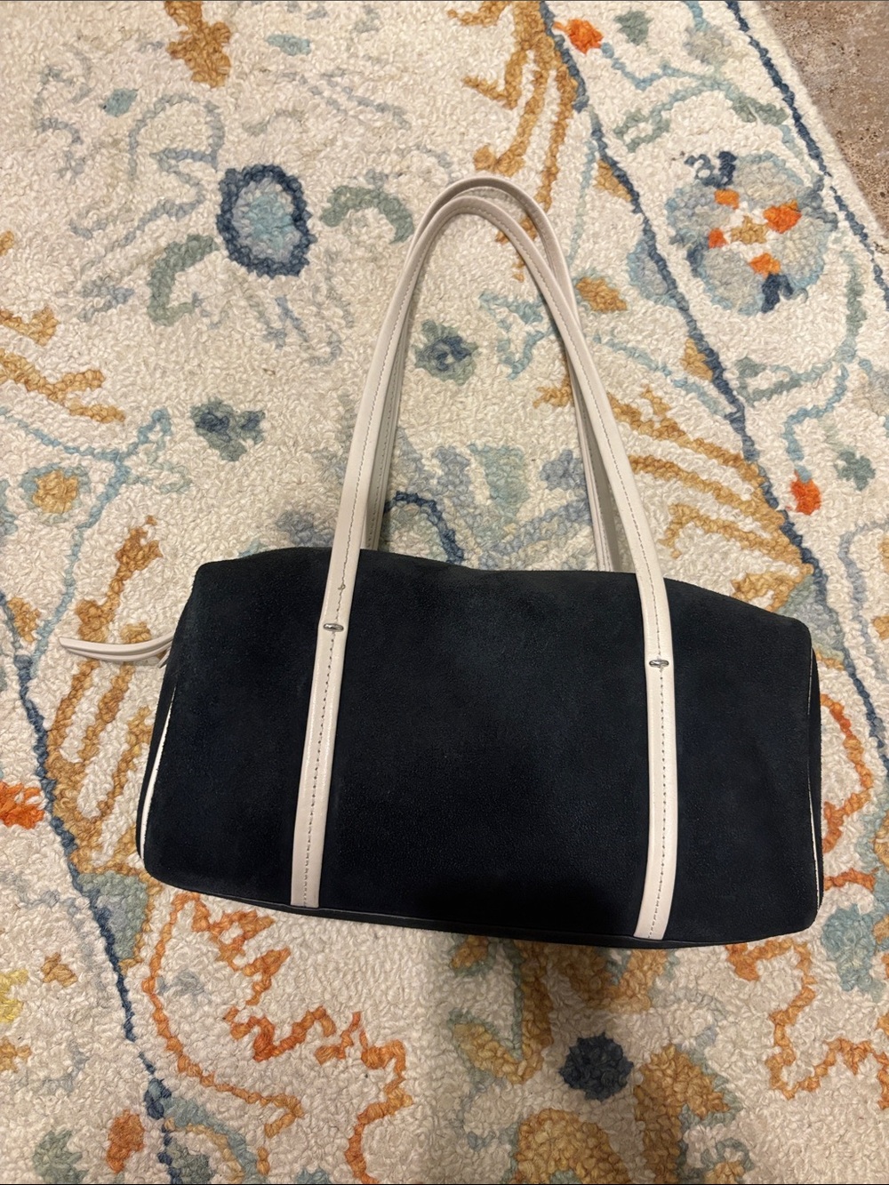 Madewell navy Suede Shoulder Bag with Cream Straps - Picture 5 of 5